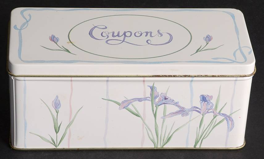 Shadow Iris (Corelle) Coupon Tin & Lid