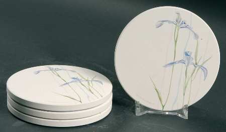 Shadow Iris (Corelle) Round (Thirsty) Stone Coaster - Set of 4