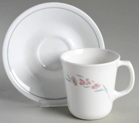 Silk Blossoms (Corelle) Mug/Cup & Saucer Set