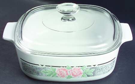 Silk and Roses (Corelle) 1.25 Quart Square Casserole with Lid