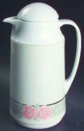 Silk and Roses (Corelle) Plastic Thermos/Carafe & Lid