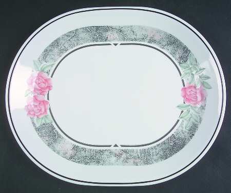 Silk and Roses (Corelle) 12" Oval Serving Platter