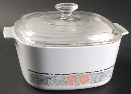 Silk and Roses (Corelle) 3 Quart Square Casserole with Lid