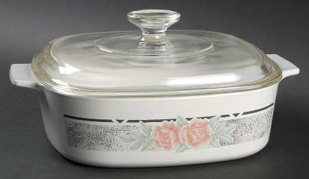 Silk and Roses (Corelle) 2 Quart Square Casserole with Lid