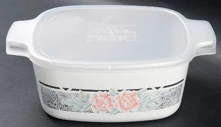 Silk and Roses (Corelle) 1.5 Quart Square Casserole with Lid