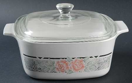 Silk and Roses (Corelle) 1.5 Quart Square Casserole with Lid