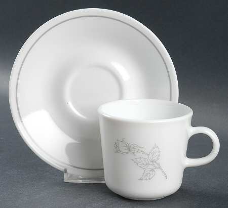 Solitary (Corelle) Flat Cup & Saucer Set