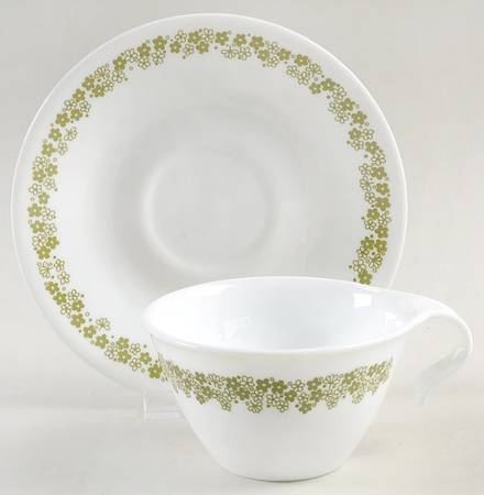 Spring Blossom (Large Flowers) Flat Cup & Saucer Set
