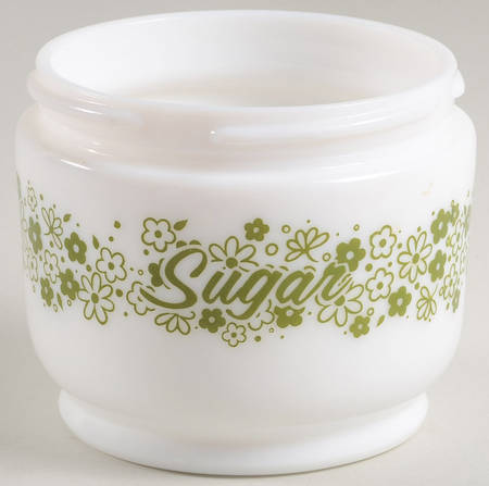 Spring Blossom (Large Flowers) Glass Sugar Bowl No Plastic Lid