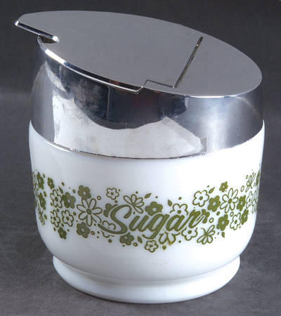 Spring Blossom (Large Flowers) Glass Sugar Bowl & Plastic Lid
