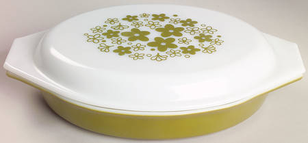 Spring Blossom (Large Flowers) 1 Qt Oval Divided Covered Casserole