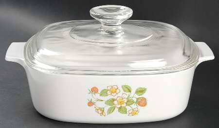 Strawberry Sundae (Corelle) 2 Quart Square Casserole with Lid