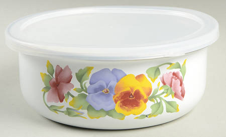Summer Blush (Corelle) 7" Metal Bowl & Plastic Lid