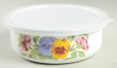 Summer Blush (Corelle) 6" Metal Bowl W/Plastic Lid