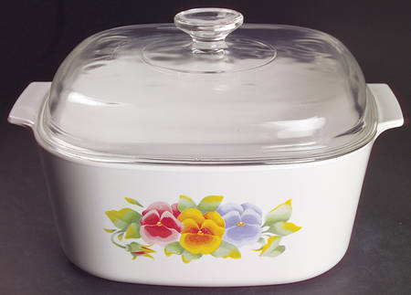 Summer Blush (Corelle) 5 Quart Square Casserole with Glass Lid