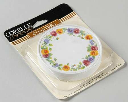 Summer Blush (Corelle) Round Coaster with Plastic Back - Set of 4