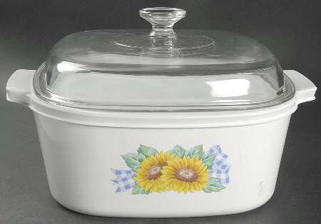 Sunsations (Corelle) 5 Quart Square Casserole with Glass & Plastic Lid