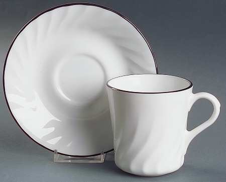Tiger Lily (Corelle) Flat Cup & Saucer Set