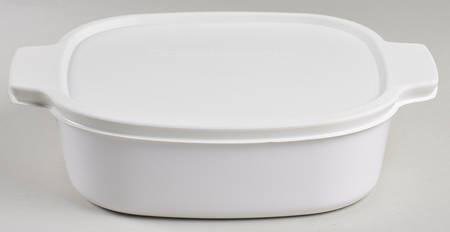 White Coupe 2 Quart Square Casserole with Lid