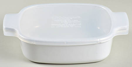 White Coupe 1 Quart Square Casserole with Lid