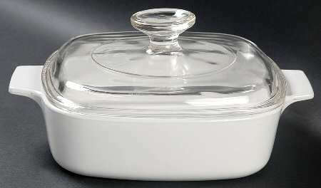 White Coupe 1 Quart Square Casserole with Lid