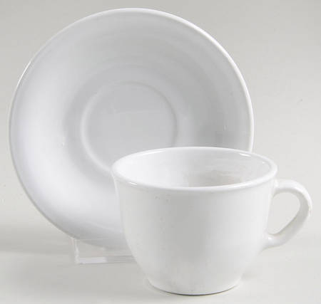 White Coupe Flat Demitasse Cup & Saucer Set