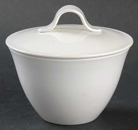 White Coupe Sugar Bowl & Lid