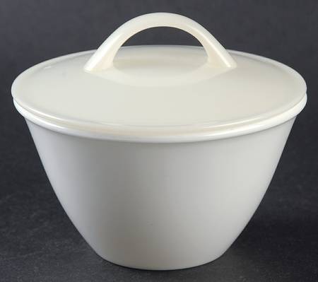 White Coupe Sugar Bowl & Lid