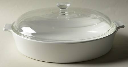 White Narrow Rim (Centura Line) 10" Skillet & Lid