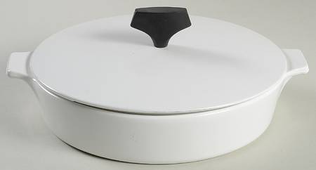 White Narrow Rim (Centura Line) 8" Skillet & Lid