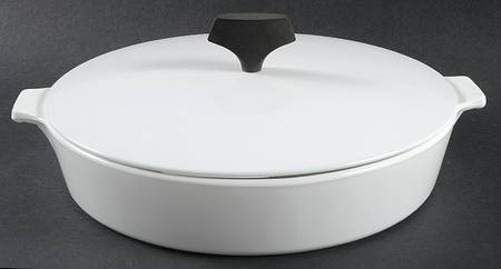 White Narrow Rim (Centura Line) 10" Skillet & Lid