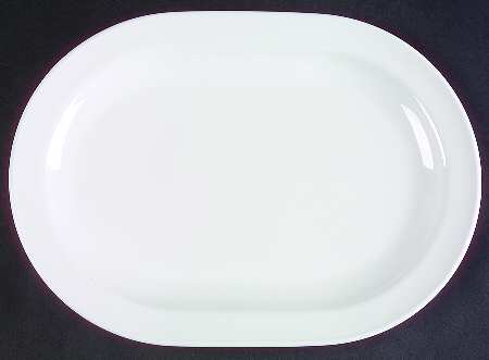 White Narrow Rim (Centura Line) 12" Oval Serving Platter