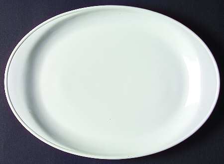 White Narrow Rim (Centura Line) 10" Oval Serving Platter