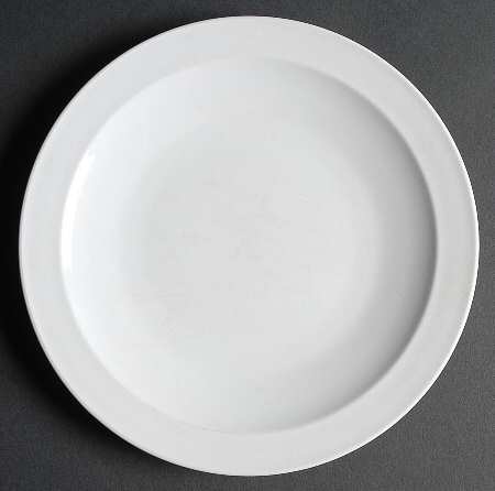 White Narrow Rim (Centura Line) Luncheon Plate