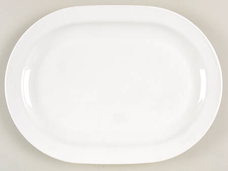 White Narrow Rim (Pyroceram) 12" Oval Serving Platter