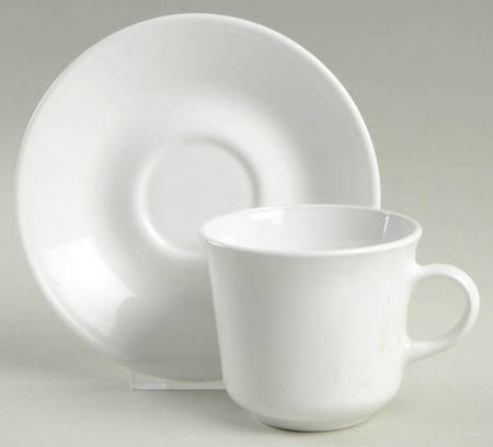 Winter Frost White (Corelle) Flat Cup & Saucer Set