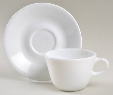 Winter Frost White (Corelle) Flat Cup & Saucer Set