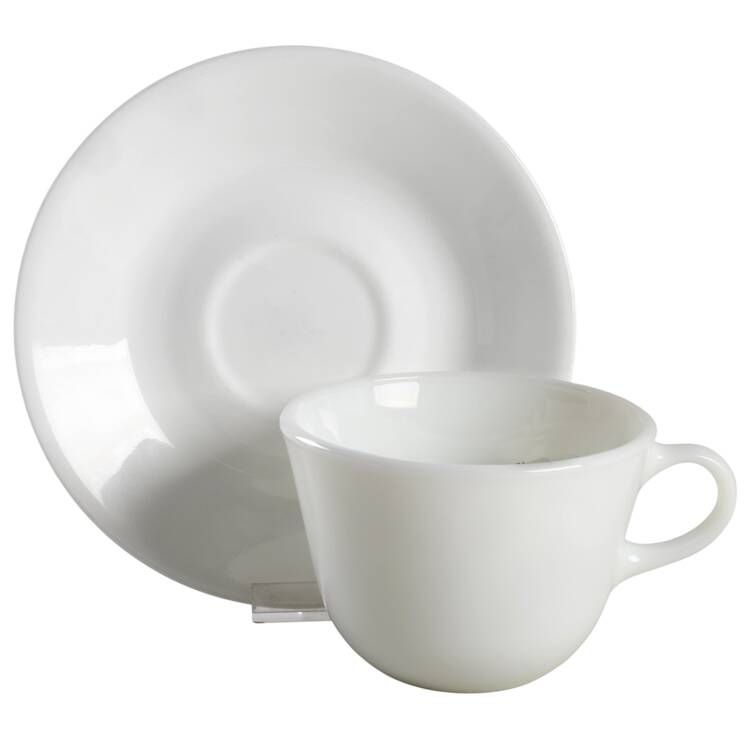 Winter Frost White (Corelle) Flat Cup & Saucer Set