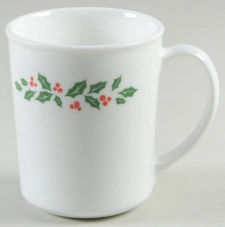 Winter Holly (Green Band, Corelle) Mug