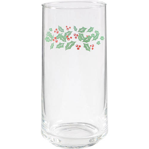 Winter Holly (Green Band, Corelle) 14 Oz Glassware Tumbler