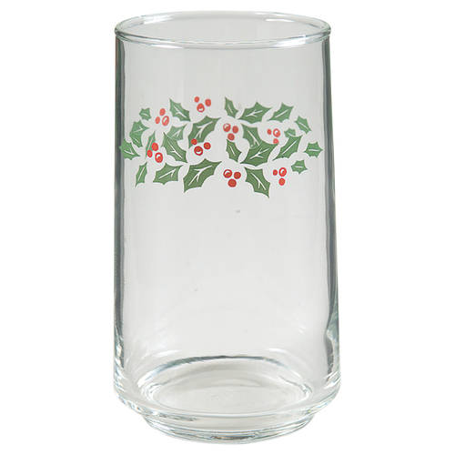 Winter Holly (Green Band, Corelle) 10 Oz Glassware Tumbler