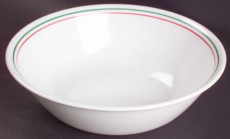 Winter Holly (Green Band, Corelle) 8" Round Vegetable Bowl