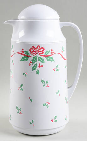 Winter Holly (Green Band, Corelle) Plastic Thermos/Carafe & Lid