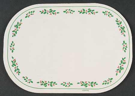 Winter Holly (Green Band, Corelle) Small Corkboard Placemat