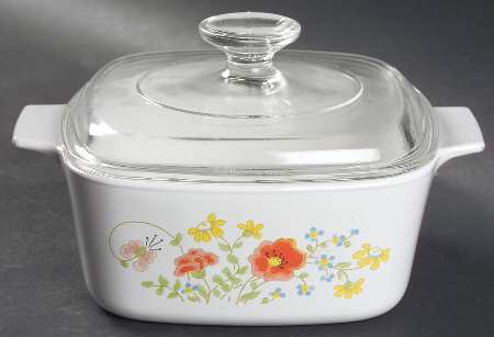 Wildflower (Corelle) 1.5 Quart Square Casserole with Lid