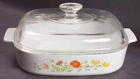 Wildflower (Corelle) 1 Qt Square Casserole w/Glass or Plastic Lid