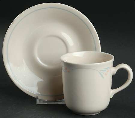 Windflower (Corelle) Flat Cup & Saucer Set