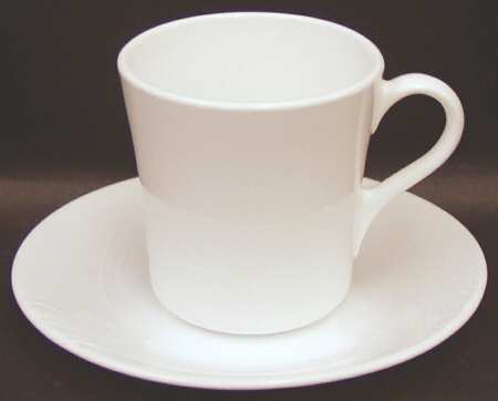 Windward White (Corelle) Flat Cup & Saucer Set