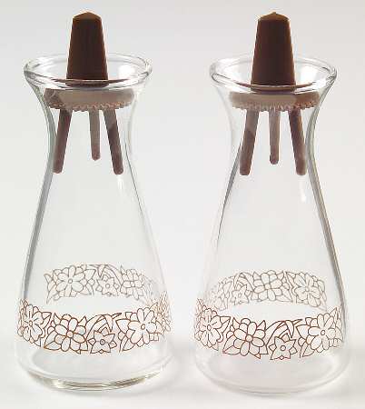 Woodland Brown (Corelle) Glassware Salt and Pepper Set