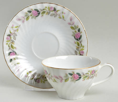 Regency Rose Flat Cup & Saucer Set
